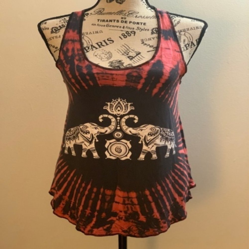 NWOT Kathmamdu Elephant Tie Dye Tank Top (cropped)